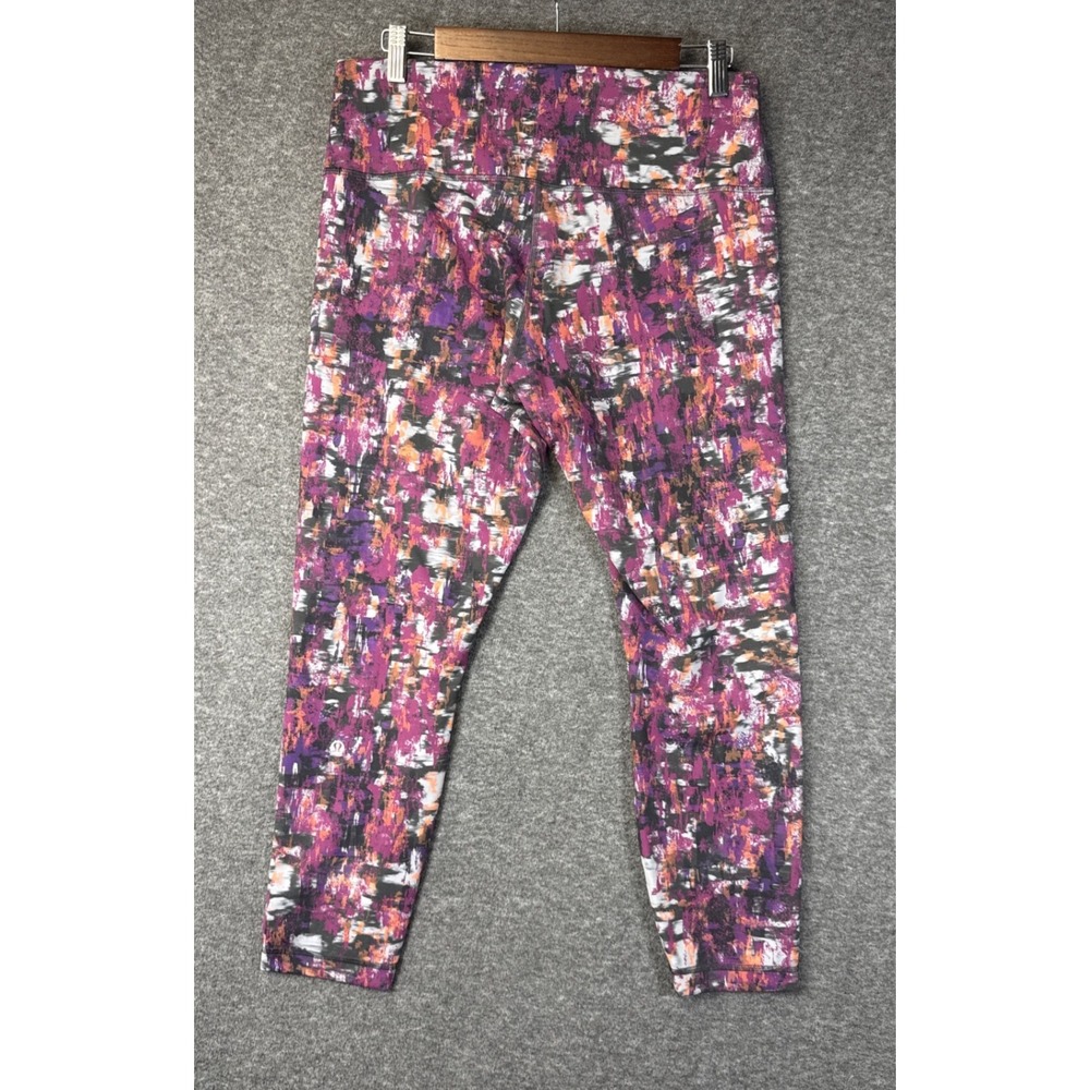 Lululemon Fast & Free Womens Size 14 Abstract Print Leggings Yoga Pants Athletic - Picture 10 of 12